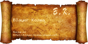 Blayer Kozma névjegykártya